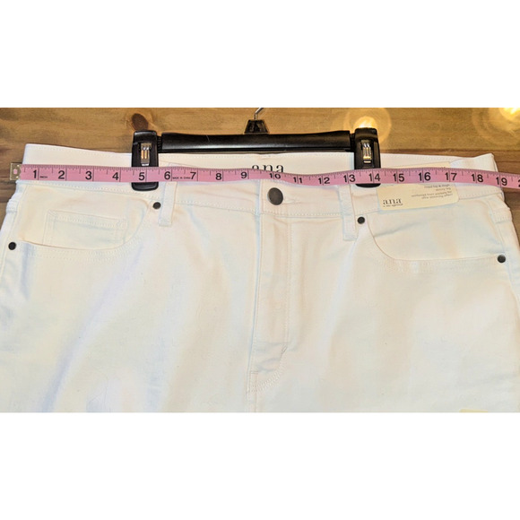 Ana High Rise Skinny Ankle Jeans W/ Reinforced Front Pockets White size 18 - Picture 6 of 9